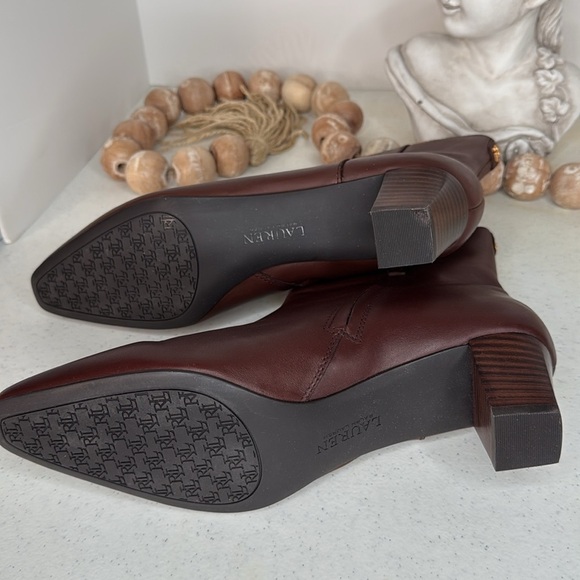 Lauren Ralph Lauren Willa Brown Leather Boot Sz 10 - Picture 5 of 11